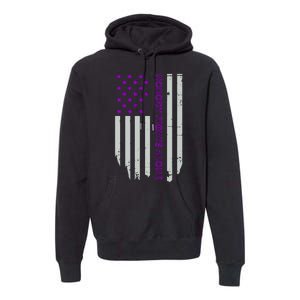 Epilepsy Awareness American Flag Epilepsy Gift Premium Hoodie