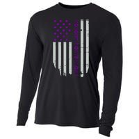 Epilepsy Awareness American Flag Epilepsy Gift Cooling Performance Long Sleeve Crew