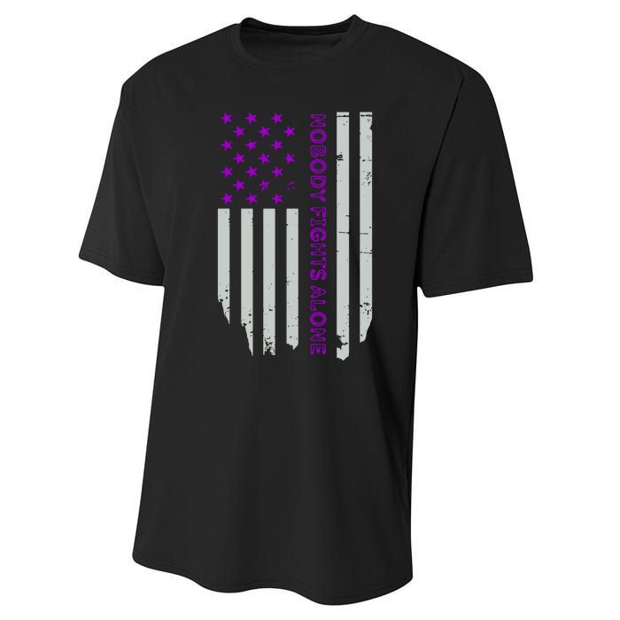 Epilepsy Awareness American Flag Epilepsy Gift Performance Sprint T-Shirt