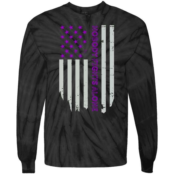 Epilepsy Awareness American Flag Epilepsy Gift Tie-Dye Long Sleeve Shirt