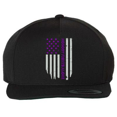 Epilepsy Awareness American Flag Epilepsy Gift Wool Snapback Cap