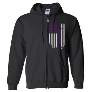 Epilepsy Awareness American Flag Epilepsy Gift Full Zip Hoodie