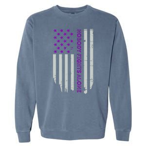 Epilepsy Awareness American Flag Epilepsy Gift Garment-Dyed Sweatshirt