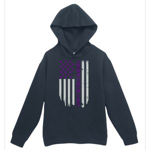 Epilepsy Awareness American Flag Epilepsy Gift Urban Pullover Hoodie