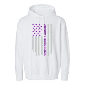 Epilepsy Awareness American Flag Epilepsy Gift Garment-Dyed Fleece Hoodie