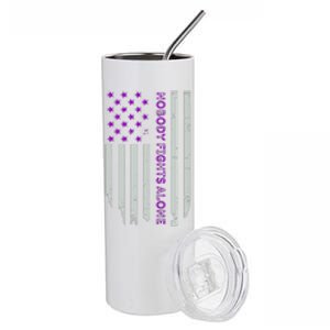 Epilepsy Awareness American Flag Epilepsy Gift Stainless Steel Tumbler