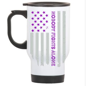 Epilepsy Awareness American Flag Epilepsy Gift Stainless Steel Travel Mug