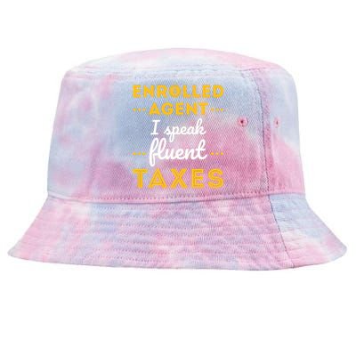 Enrolled Agent Accountant Funny Taxes Tax Season Tie-Dyed Bucket Hat