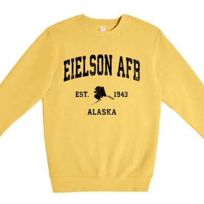 Eielson Afb Alaska Ak Vintage Athletic Sports Premium Crewneck Sweatshirt