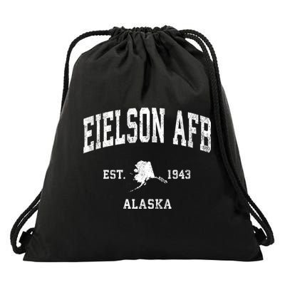 Eielson Afb Alaska Ak Vintage Athletic Sports Drawstring Bag
