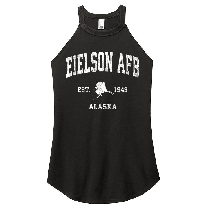 Eielson Afb Alaska Ak Vintage Athletic Sports Women's Perfect Tri Rocker Tank