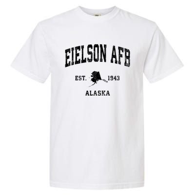 Eielson Afb Alaska Ak Vintage Athletic Sports Garment-Dyed Heavyweight T-Shirt