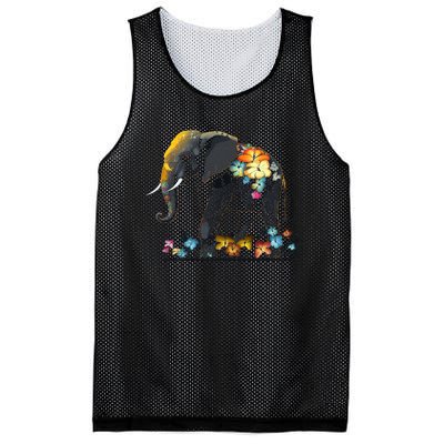 Elephant Animal Africa Art Flowers Elephant Mesh Reversible Basketball Jersey Tank