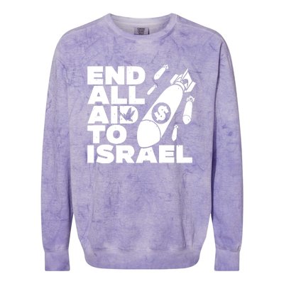 End All Aid To Israel Colorblast Crewneck Sweatshirt