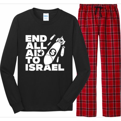 End All Aid To Israel Long Sleeve Pajama Set