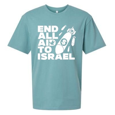 End All Aid To Israel Sueded Cloud Jersey T-Shirt