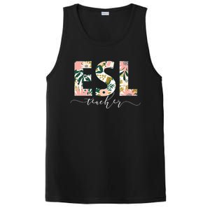 English As A Second Language Team Floral Esl Teacher Cool Gift PosiCharge Competitor Tank