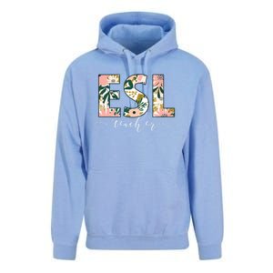 English As A Second Language Team Floral Esl Teacher Cool Gift Unisex Surf Hoodie