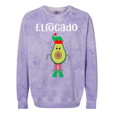 Elfocado - An Avocado Dressed As An Elf Colorblast Crewneck Sweatshirt