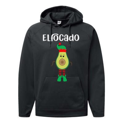 Elfocado - An Avocado Dressed As An Elf Performance Fleece Hoodie