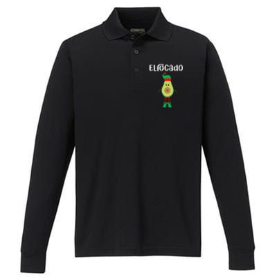 Elfocado - An Avocado Dressed As An Elf Performance Long Sleeve Polo