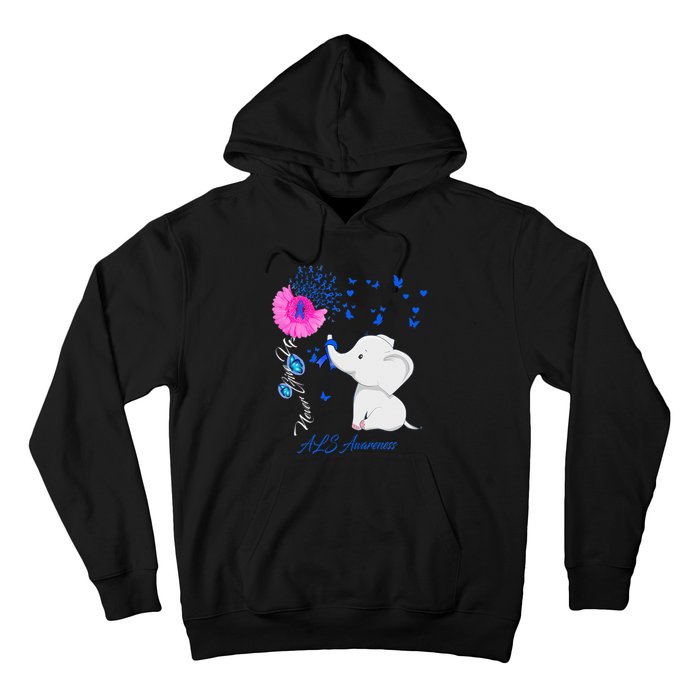 Elephant ALS Awareness - ALS Ribbon Hoodie