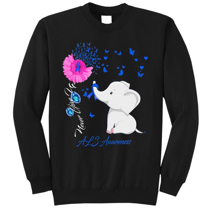 Elephant ALS Awareness - ALS Ribbon Sweatshirt