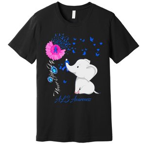 Elephant ALS Awareness - ALS Ribbon Premium T-Shirt