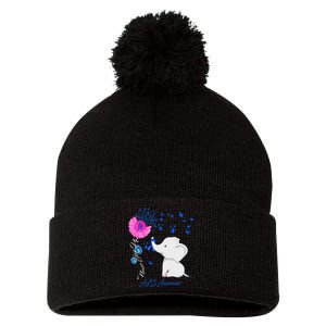 Elephant ALS Awareness - ALS Ribbon Pom Pom 12in Knit Beanie