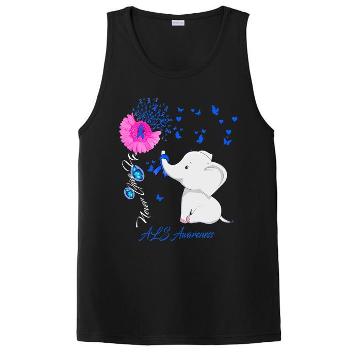 Elephant ALS Awareness - ALS Ribbon PosiCharge Competitor Tank