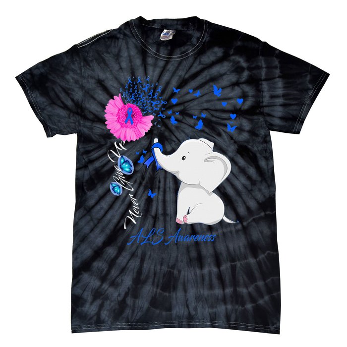 Elephant ALS Awareness - ALS Ribbon Tie-Dye T-Shirt