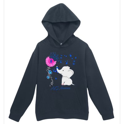 Elephant ALS Awareness - ALS Ribbon Urban Pullover Hoodie