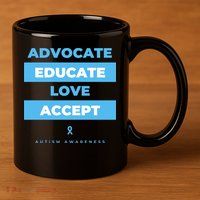 Educate Autism Awareness 11oz C Handle Ceramic Mug