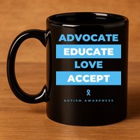 Educate Autism Awareness 11oz C Handle Ceramic Mug