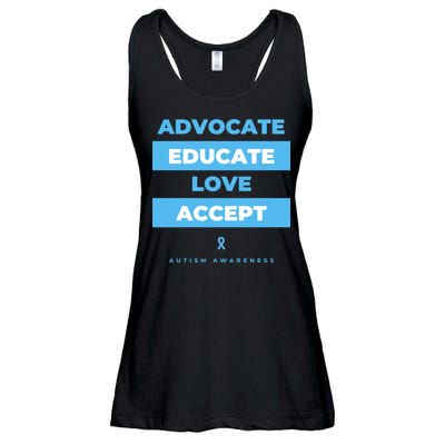 Educate Autism Awareness Ladies Essential Flowy Tank