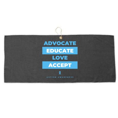 Educate Autism Awareness Large Microfiber Waffle Golf Towel