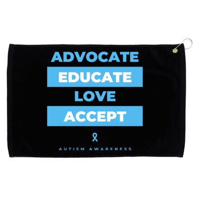 Educate Autism Awareness Grommeted Golf Towel