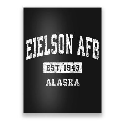 Eielson Afb Alaska Ak Vintage Sports Established Poster