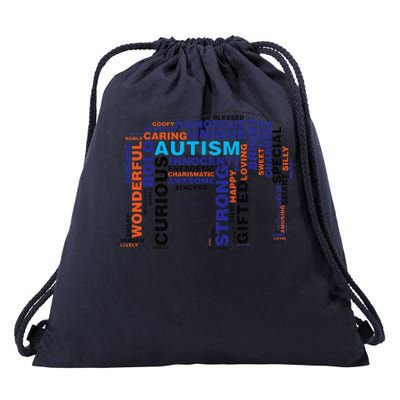 Elephant Autism Awareness Autism Awareness Gift Drawstring Bag