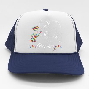 Elephant Autism Awareness Grandpa Autism Gift Trucker Hat