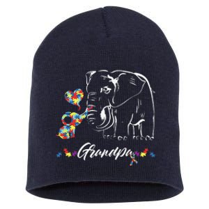 Elephant Autism Awareness Grandpa Autism Gift Short Acrylic Beanie