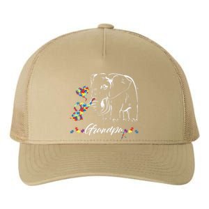 Elephant Autism Awareness Grandpa Autism Gift Yupoong Adult 5-Panel Trucker Hat