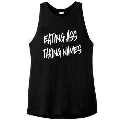 Eating Ass And Taking Names Premium Ladies PosiCharge Tri-Blend Wicking Tank