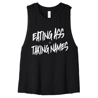 Eating Ass And Taking Names Premium Women's Racerback Cropped Tank