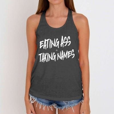 Eating Ass And Taking Names Premium Women's Knotted Racerback Tank