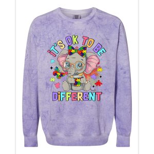 Elephant Autism Awareness ItS Ok To Be Different Colorblast Crewneck Sweatshirt