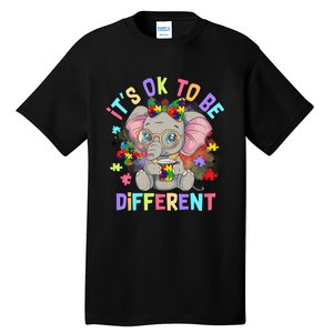 Elephant Autism Awareness ItS Ok To Be Different Tall T-Shirt