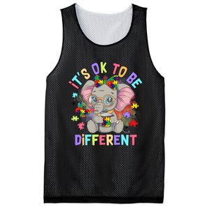 Elephant Autism Awareness ItS Ok To Be Different Mesh Reversible Basketball Jersey Tank