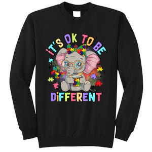 Elephant Autism Awareness ItS Ok To Be Different Tall Sweatshirt