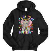 Elephant Autism Awareness ItS Ok To Be Different Tie Dye Hoodie